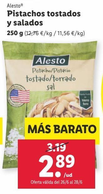 Lidl Pistachos alesto oferta