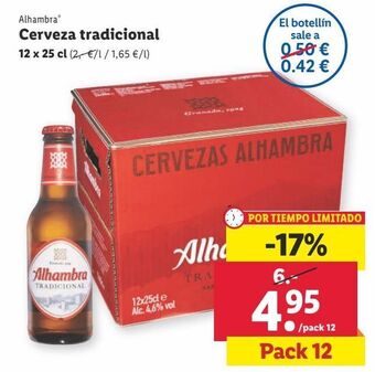 Lidl Cerveza alhambra oferta