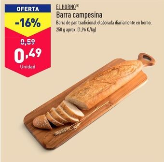 ALDI Pan de barra oferta