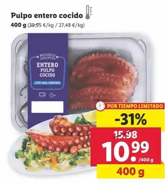 Lidl Pulpo cocido oferta