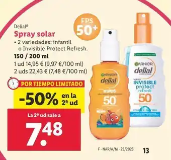 Lidl Spray solar delial oferta
