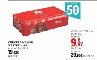 Hipercor CERVESA MAHOU 5 ESTRELLAS oferta