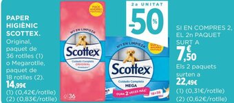 Hipercor PAPER HIGIÈNIC SCOTTEX oferta
