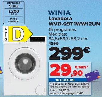 Carrefour Winia lavadora wvd-09t1ww12un oferta