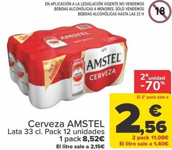 Carrefour Cerveza amstel oferta