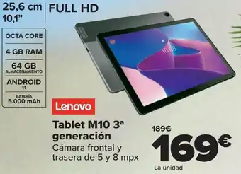 Carrefour Lenovo tablet m10 3ª generación oferta