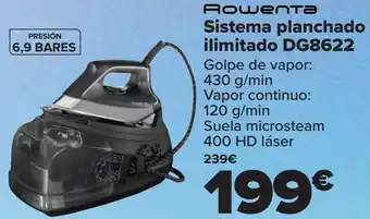 Carrefour Rowenta sistema planchado ilimitado dg8622 oferta