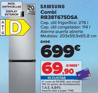 Carrefour Samsung combi rb38t675dsa oferta