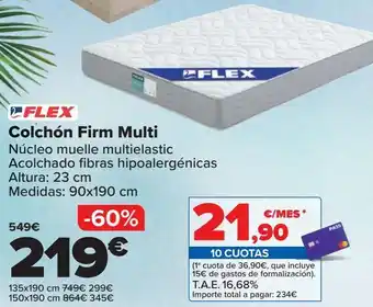 Carrefour Flex colchón firm multi oferta