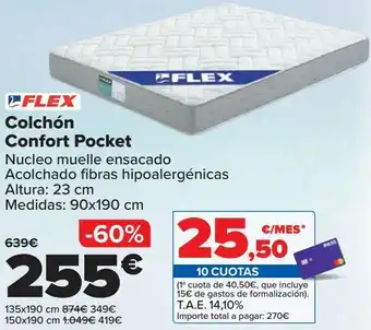 Carrefour Flex colchón confort pocket oferta