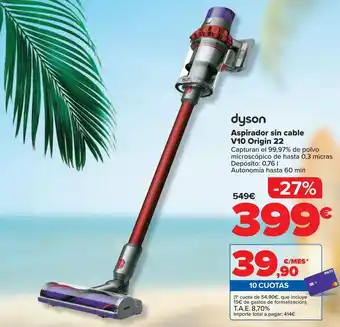 Carrefour Dyson aspirador sin cable v10 origin 22 oferta