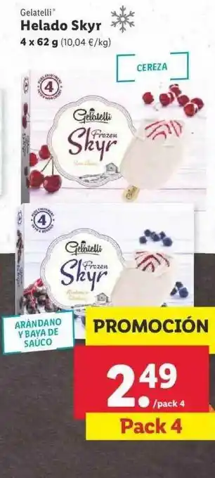 Lidl Gelatelli Helado Skyr 4 x 62 g oferta