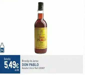 Makro Brandy De Jerez Don Pablo oferta