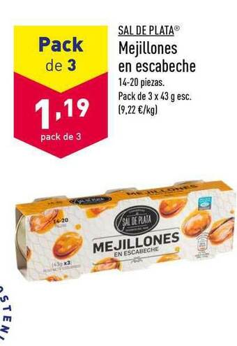 ALDI Sal De Plata Mejillones En Escabeche oferta