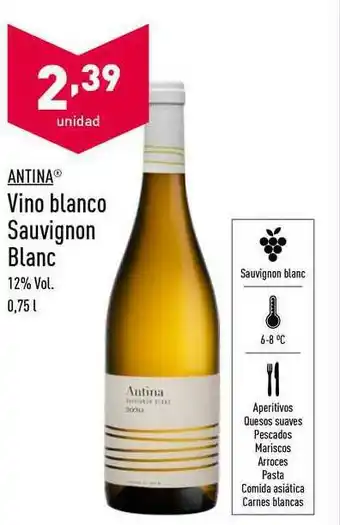 ALDI Antina Vino Blanco Sauvignon Blanc oferta