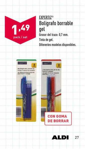 ALDI Expertiz Boligrafo Borrable Gel oferta