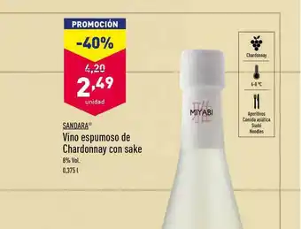 ALDI Sandara Vino Espumoso De Chardonnay Con Sake oferta
