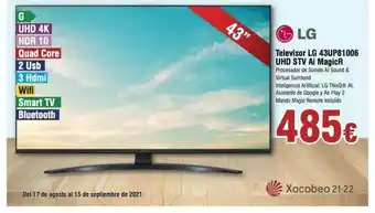 FROIZ Lg Televisor Lg 43up81006 Uhd Stv Ai Magicr oferta
