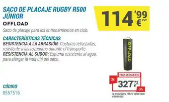 Decathlon Saco De Placaje Rugby R500 Junior oferta