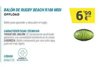 Decathlon Balón De Rugby Beach R100 Midi Offload oferta