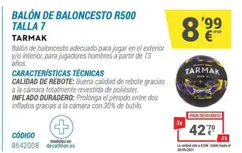 Decathlon Balón De Baloncesto R500 Talla 7 Tarmak oferta