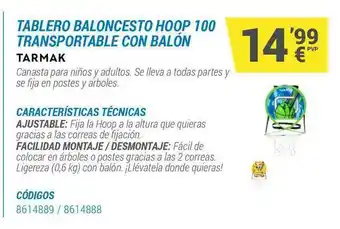 Decathlon Tablero Baloncesto Hoop 100 Transportable Con Balón oferta