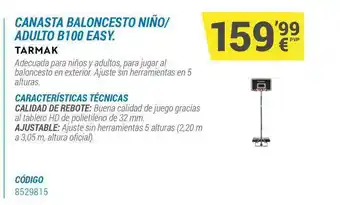 Decathlon Canasta Baloncesto Niño Adulto B100 Easy oferta