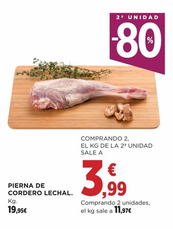 Hipercor PIERNA DE CORDERO LECHAL. oferta