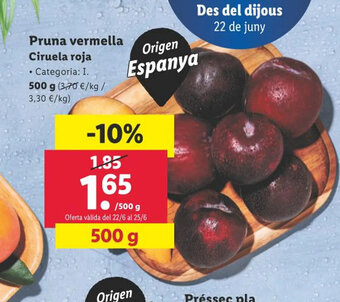 Lidl Pruna vermella Ciruela roja oferta