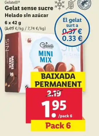 Lidl Gelat sense sucre Helado sin azúcar oferta