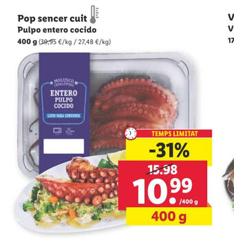 Lidl Pop sencer cuit Pulpo entero cocido oferta