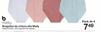 Zeeman Braguitas de cintura alta Mady Tallas M-XXXL. 95% algodón/5% elastán. oferta