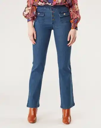 Pantalón vaquero flare color denim
