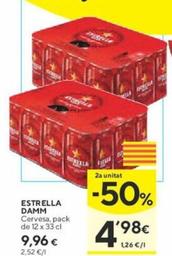 Caprabo ESTRELLA DAMM Cervesa, pack de 12 x 33 cl oferta