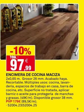 Bricoking ENCIMERA DE COCINA MACIZA oferta