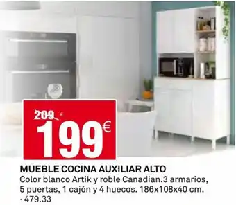 Bricoking MUEBLE COCINA AUXILIAR ALTO oferta