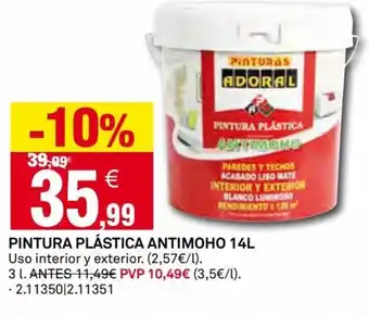 Bricoking PINTURA PLÁSTICA ANTIMOHO 14L oferta