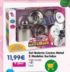 Don Dino Set batería cocina metal 11,99€ 2 modelos surtidos 7152/mindb8 8 pzas oferta