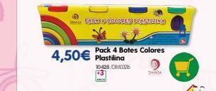 Don Dino 4,50€ plastilina 10428/dimcx26 sa sales & colores peastilinm pack 4 botes colores masa oferta