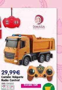 Don Dino 29,99€ camión volquete radio control 5941/div/2500 escala 124 dimasa oferta