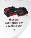 BricoCentro 39,95€/ud. cargador 18v + batería 18v 4ah. oferta