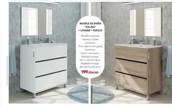 BricoCentro Accesorios decorativos no incluidos 200-6000 mueble de baño kalma + lavabo + espejo mueble acabado blanco o roble cambr oferta