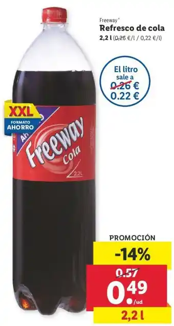 Lidl Freeway Refresco de cola 2,2 L oferta