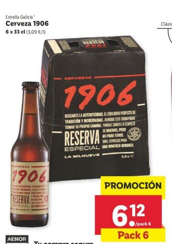 Lidl Estrella Galicia Cerveza 1906 6 x 33 cl oferta