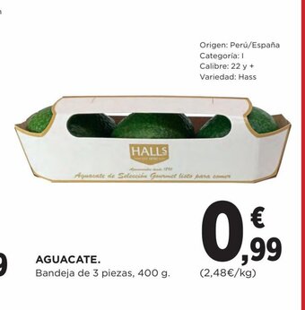 Hipercor AGUACATE. Bandeja de 3 piezas, 400 g. oferta