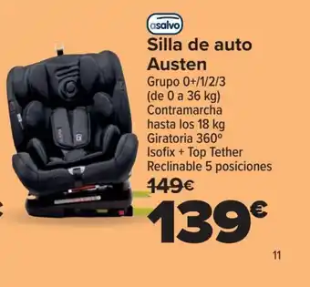 Carrefour Silla de auto Austen Grupo 0+/1/2/3 (de 0 a 36 kg) Contramarcha hasta los 18 kg Giratoria 360°⁰ oferta