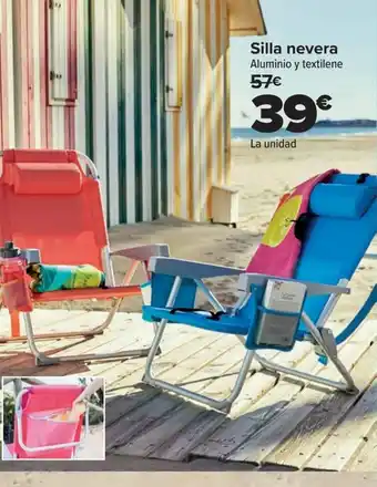 Carrefour Silla nevera Aluminio y textilene 57€ oferta