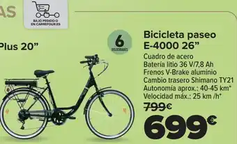 Carrefour Bicicleta paseo e-4000 26 oferta