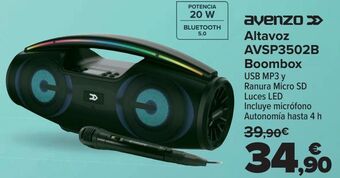 Carrefour Avenzo altavoz avsp3502b boombox oferta