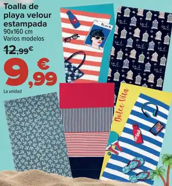 Carrefour Toalla de playa velour estampada oferta